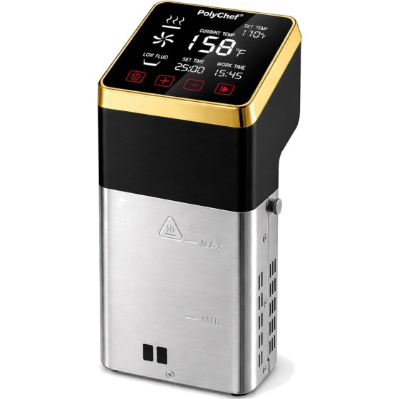 Sous Vide Cooker 1400W 商用浸入式循环器,精确的温度控制和定时器,大触摸屏,快速加热,强力泵,IPX7 防水,适用于牛排海鲜蔬菜家居餐厅